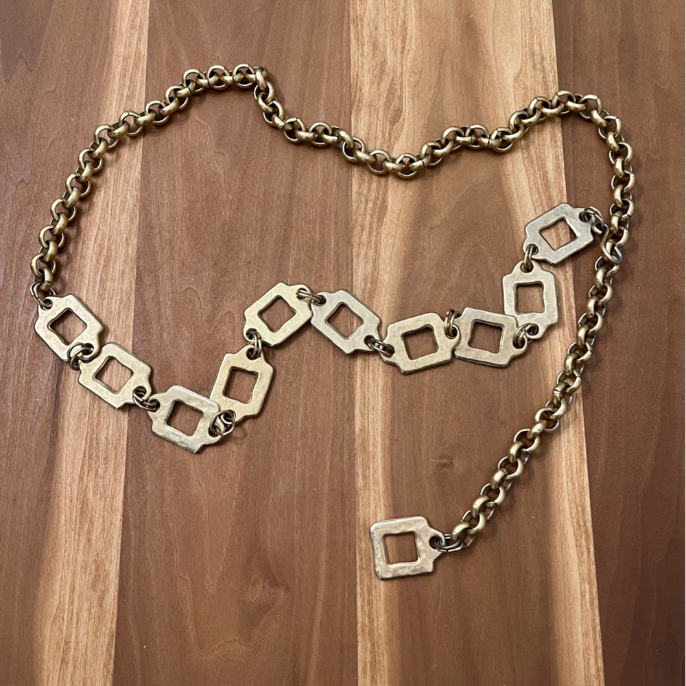 Vintage Gold Tone Geometric Belt
